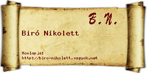 Biró Nikolett névjegykártya