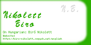 nikolett biro business card