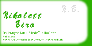 nikolett biro business card